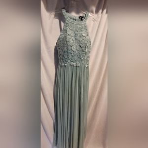Prom Dress - green with sequence